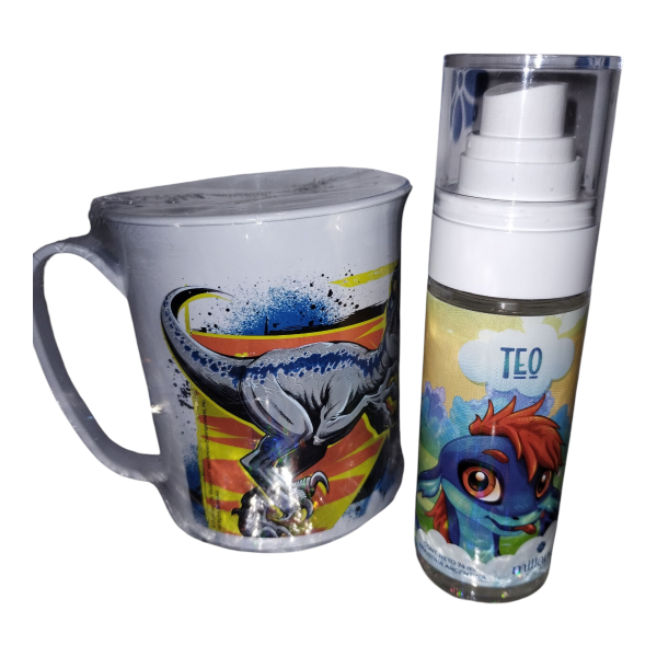 Producto - Kit dinosaurios: body mist Teo+ taza Jurassic park