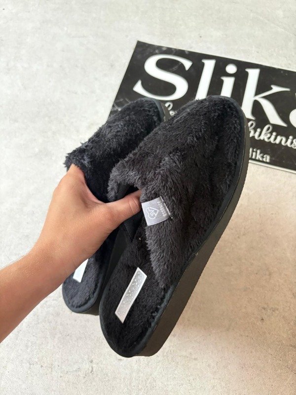 Producto - Pantuflas TEDDY peluditas térmicas negra