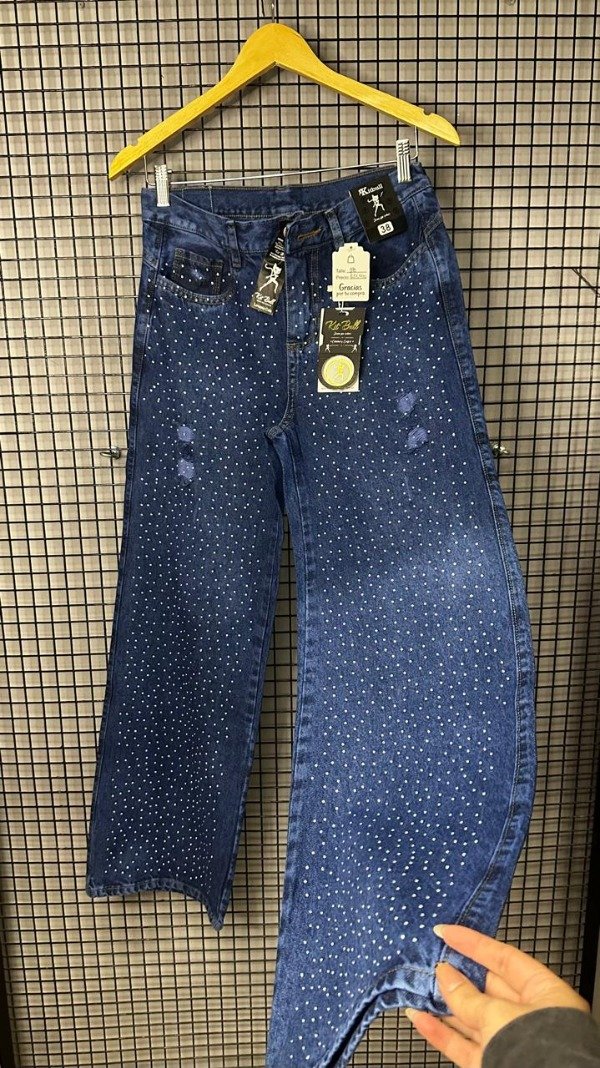 Producto - Jean Wide Leg con Strass