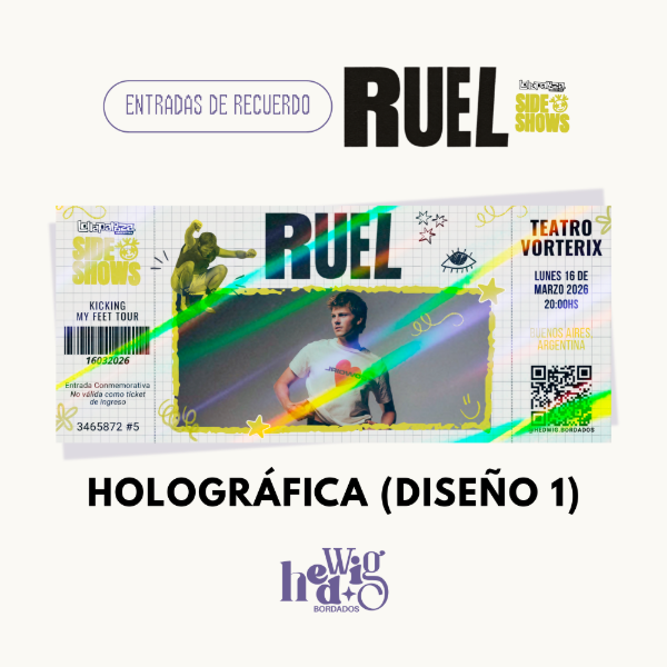 Producto - Entradas de recuerdo 14x6 HOLOGRAFICAS - RUEL Vorterix (Lolla Sideshow)