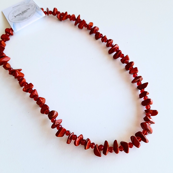 Producto - Collar escallas Jaspe Rojo