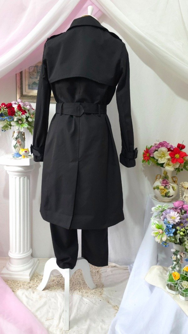 Producto - Trench Vania Negro y Beige! IMPORTADOS NUEVOS - 8