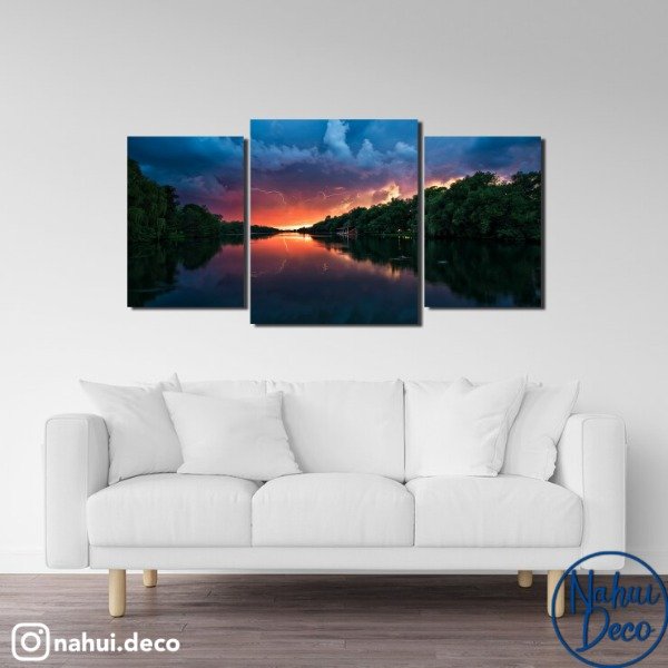 Producto - Atardecer en el rio Triptico dos medidas