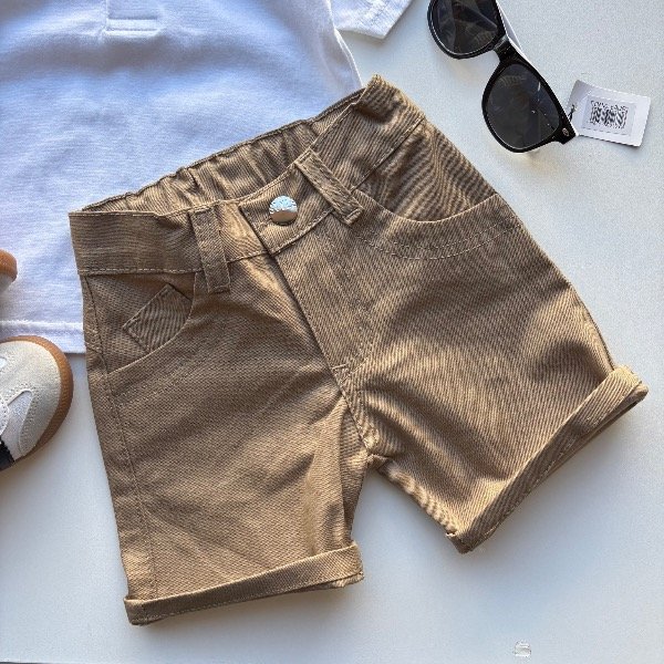 Producto - Bermuda de gabardina color CAMEL línea bebés talles hasta 4 años - 0