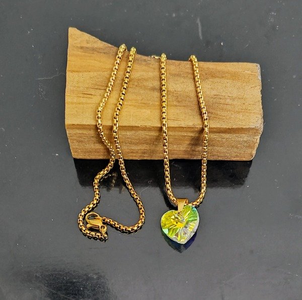 Producto - Collar Corazón Cristal Tornasol cadena 50 cm