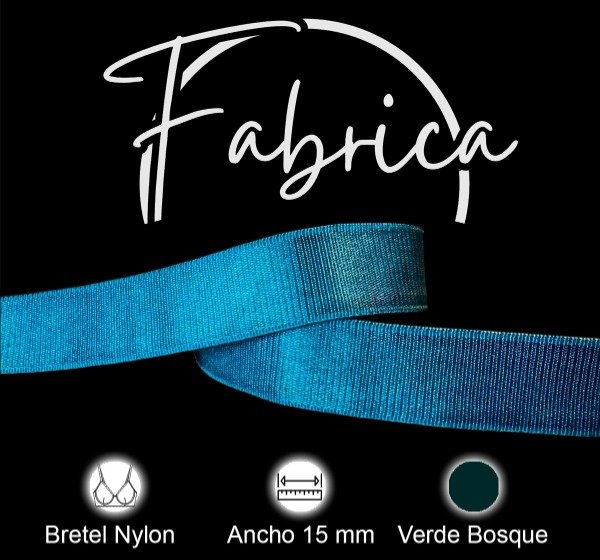 Producto - Bretel 15mm verde bosque nylon (1 metro)