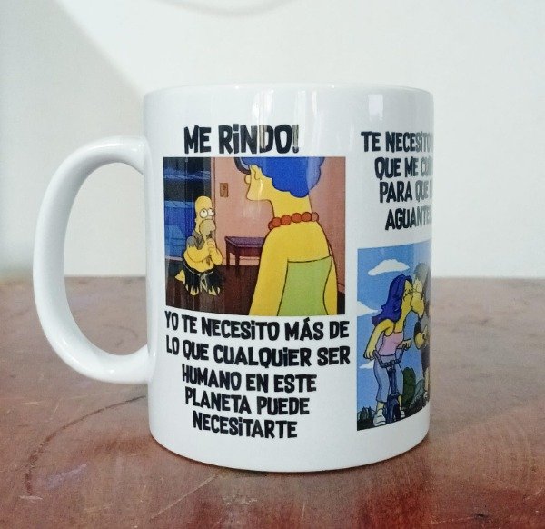 Producto - Homero Me rindo taza ceramica San valentin Amor