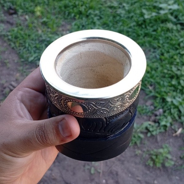 Producto - Criollo Calabaza con Virola de Alpaca y Cuero Repujado