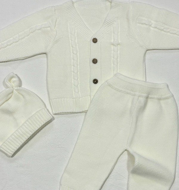 Producto - Conjunto Tejido Crema