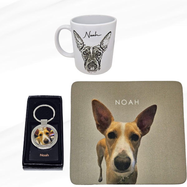 Producto - New box: llavero metalico con dedicatoria + taza + mousepad