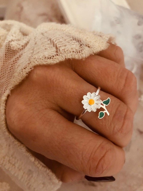 Producto - Anillo margarita maciso Plata 925