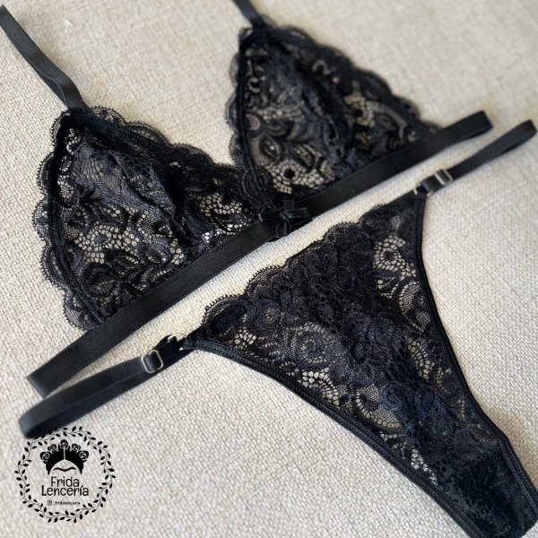 Producto - Conjunto Encaje Lady s/ armar Negro - 1