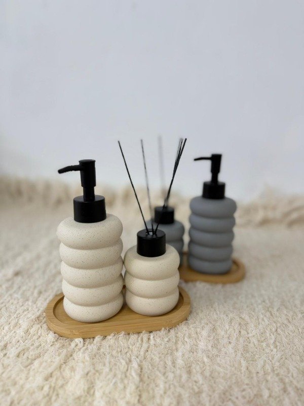 Producto - Dispenser ceramica+bambu (2 colores)