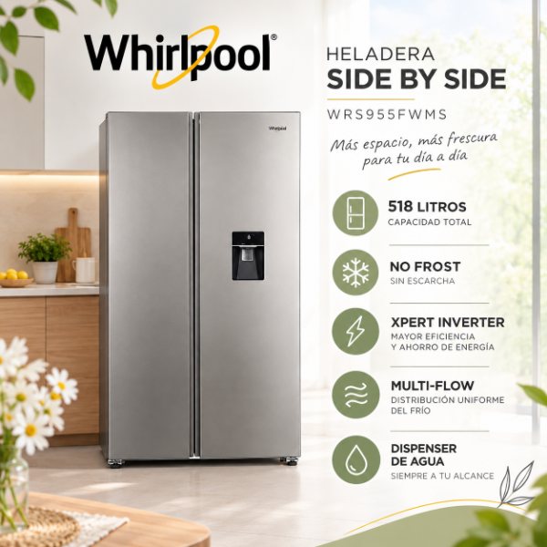 Producto - HELADERA SIDE BY SIDE WHIRLPOOL WR956FWMS