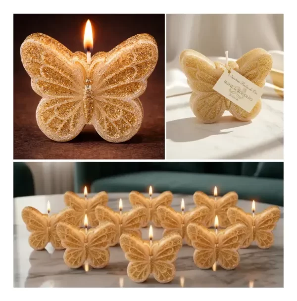 Producto - Velas de Molde - Cera de Soja - Mariposas - Pack x 10 Unid.