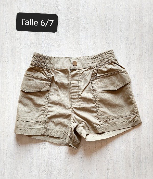 Short poplin HyM talle 6/7 verde seco — imagen 2