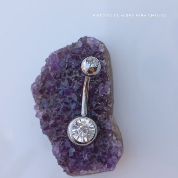 Producto - piercing de acero para ombligo punto de luz