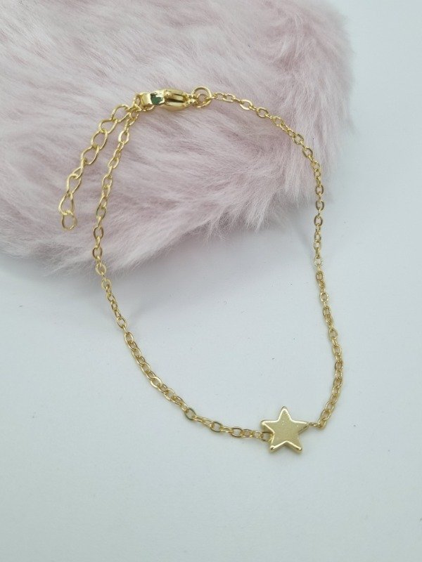 Producto - Pulsera acero dorado dije estrella lisa cpul4860R