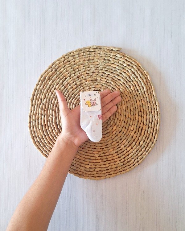 Producto - Media Colmena T1 (3-6M) Blanco Mariposa
