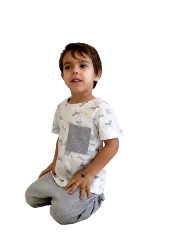 Producto - Pijama 2 prendas 100 Porciento algodón Safari Manga Corta