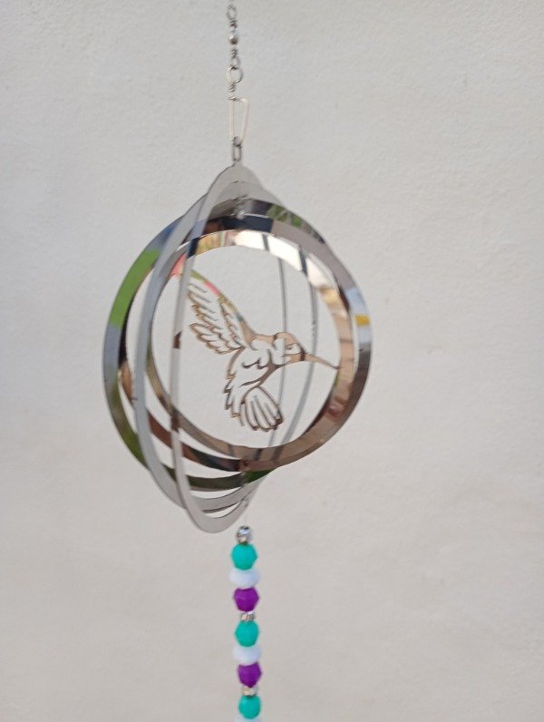 Producto - Giraviento chico colibrí con atrapasol, tanza decorada