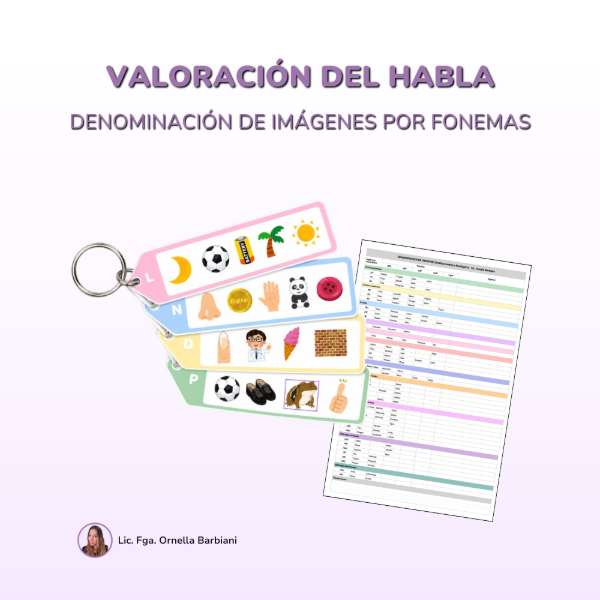 Producto - Tarjetas de valoracion del habla: Denominación de imágenes