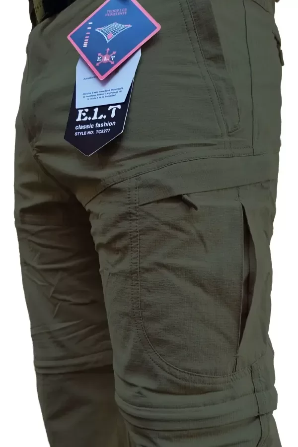 Pantalón desmontable 2 en 1 secado rápido verde — imagen 4