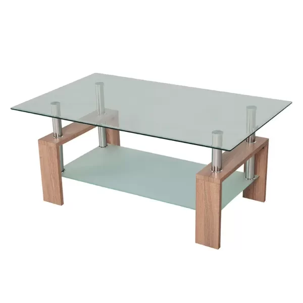 Producto - Mesa ratona importada 100x60cm diseño minimalista vidrio templado