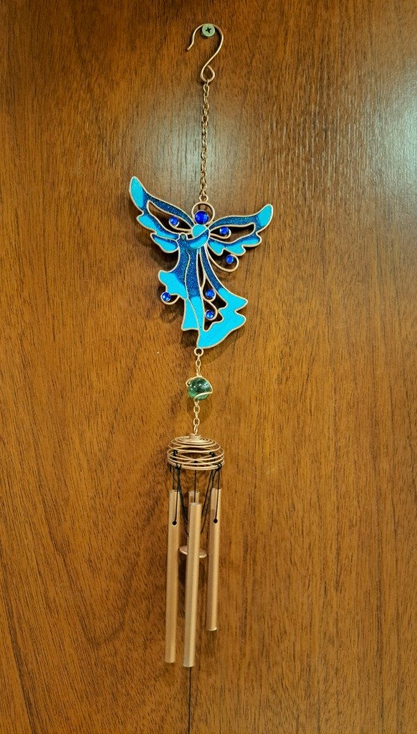 Producto - Llamador Angel metal y vidrio 60 cm