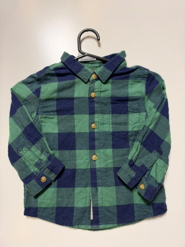 Producto - Camisa a cuadros verde y azul Zara 6 meses - 1