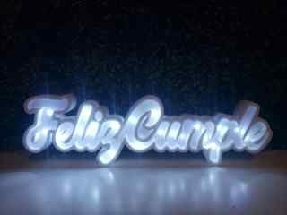 Producto - Cartel "Feliz Cumpleaños" Con Luz 55cm