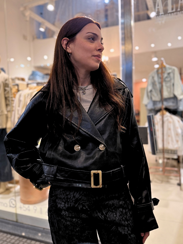 Producto - Campera Símil cuero con hebilla