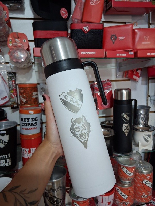 Producto - Termo con manija Independiente blanco