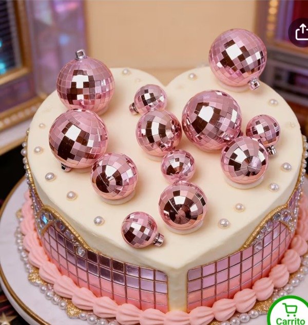 Producto - Set de esferas espejo rosa gold x12