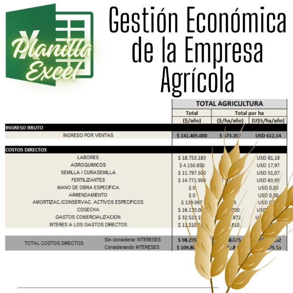 Producto - Planilla Excel: Gestión Económica de la Empresa Agrícola