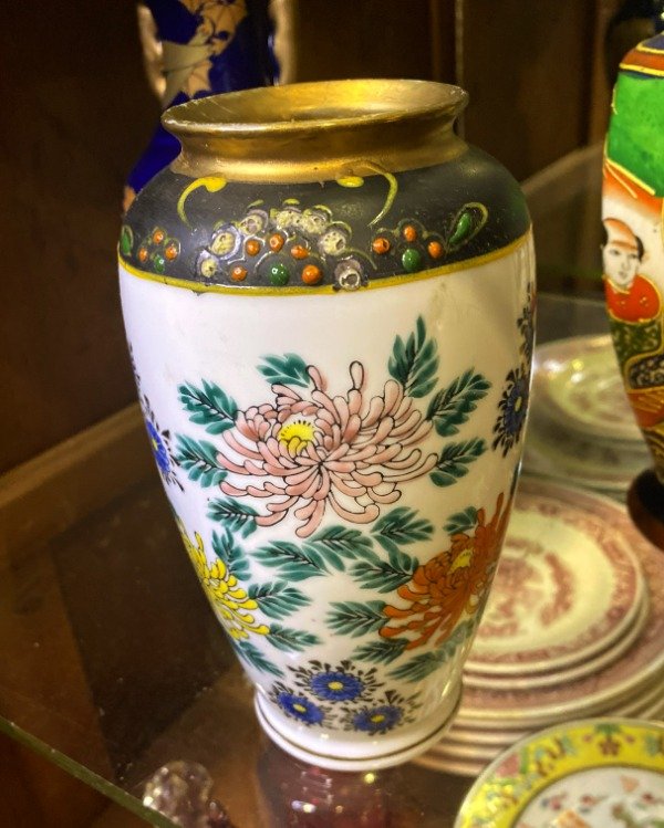 Producto - Jarrón Florero Japonés De Porcelana Antiguo