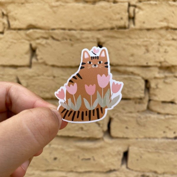 Producto - Gatito floreado - Marrón