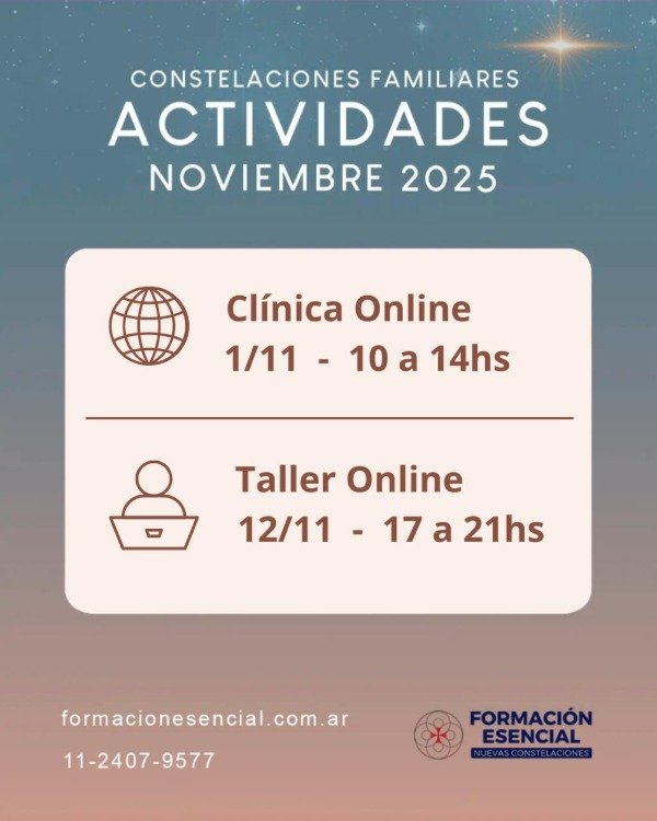 Producto - Fechas de Talleres Online y Clínica Online en Noviembre 2025