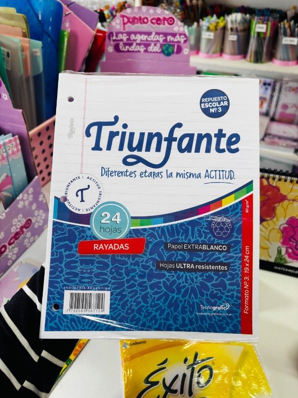 Producto - Repuesto triunfante x 24 hojas