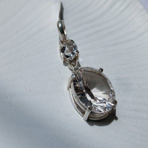 Producto - Dije Plata 925 con cuarzo Cristal y Herkimer