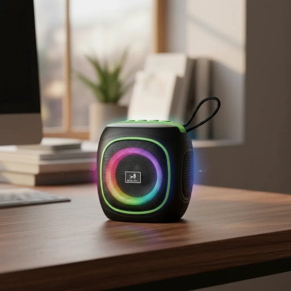Producto - Parlante Portatil RS-AC73 8W Recargable Led RGB MicroSD Portal Celular Correa - 2
