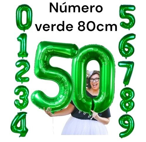 Producto - Globo número 80cm verde