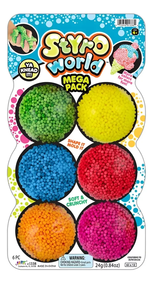 Producto - PELOTA DE MASA ESPUMA GRANULADA SMASH / X6 COLORES / STYRO WORD