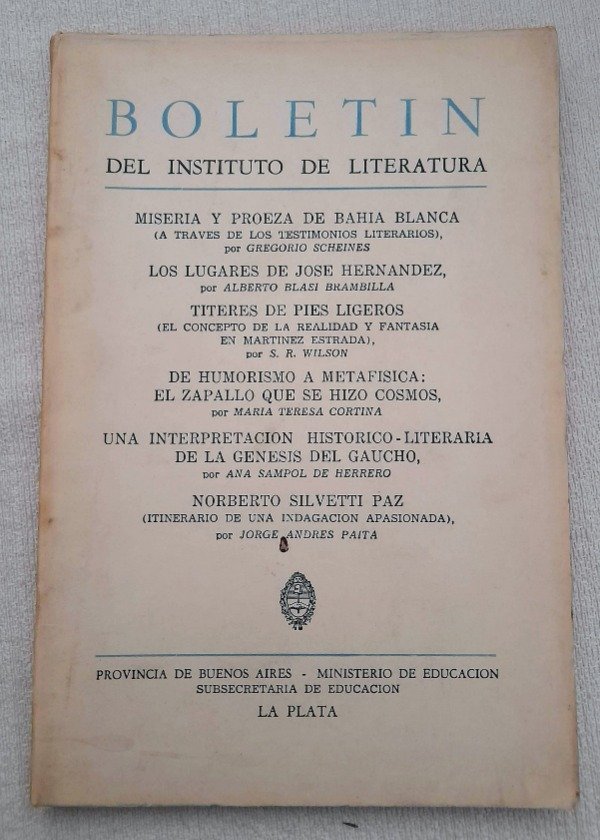 Producto - Boletín Del Instituto De Literatura #3 - Ministerio Educacion