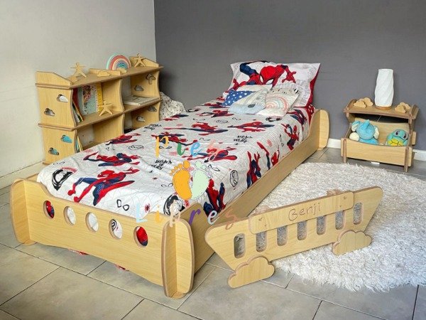Producto - Coleccion Margarita - (Cama evolutiva Benji +Organizador Indi +mesita de luz)
