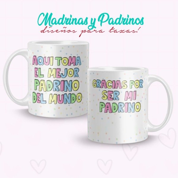 Producto - Plantillas Tazas Padrino Madrina Bautismo Padrinos Sublimar #T773 - 8