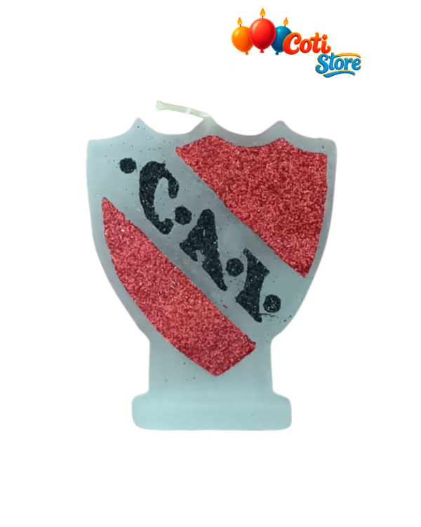 Producto - Vela Escudo con glitter de Independiente