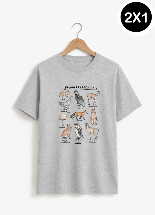 Producto - REMERA FAUNA PATAGÓNICA - GRIS