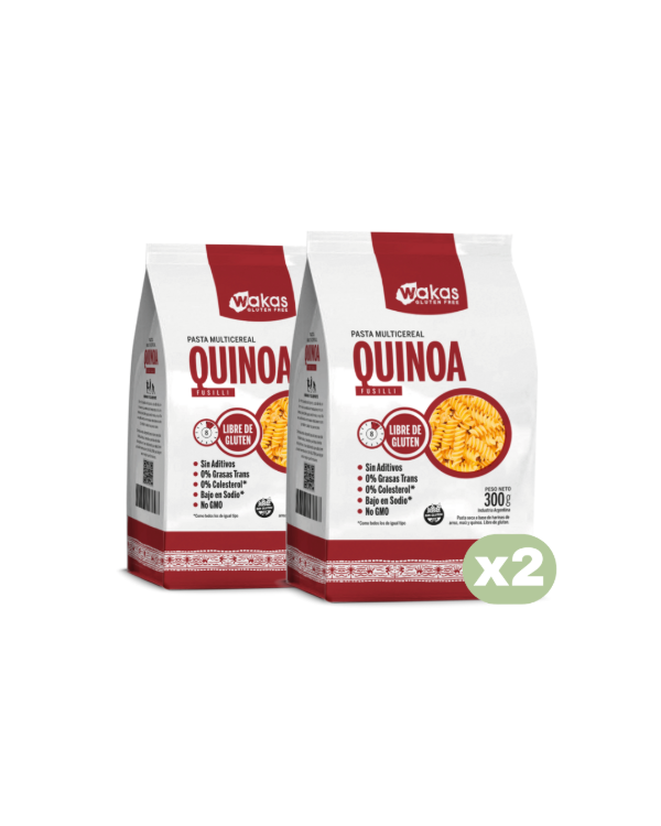 Producto - Pasta multicereal con quinoa fusilli Wakas sin tacc x2U
