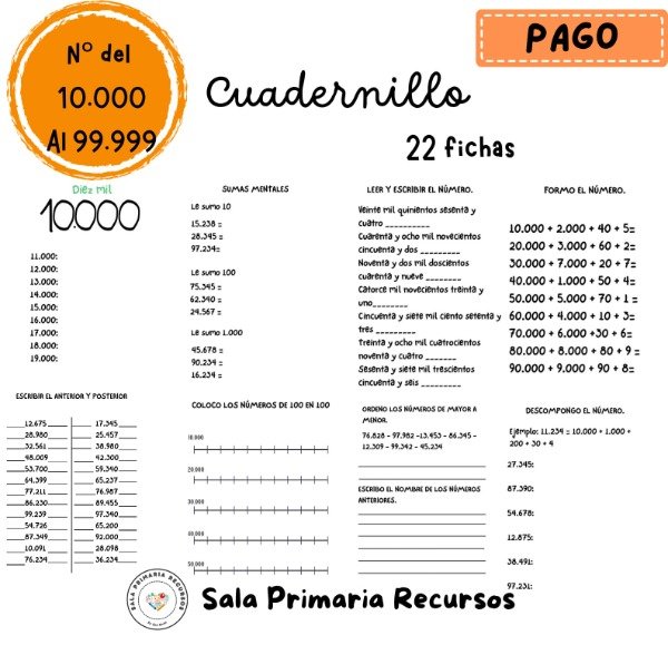 Producto - Números hasta el 99.999